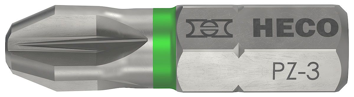 Bits, Pozi-Drive, PZD-3, Farbring: grün, im Blister à 10 Stück