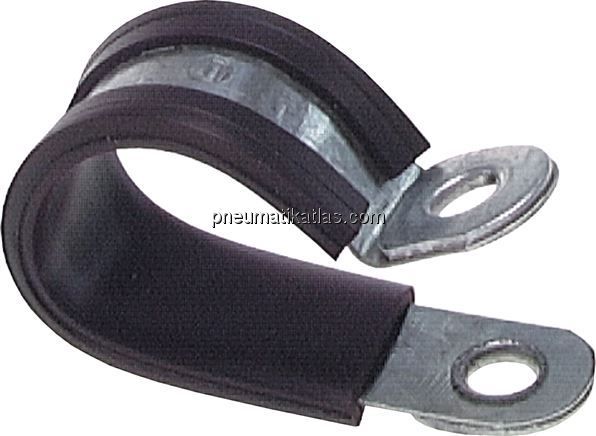 Gummiprofilierte Rohrschelle 6mm, DIN 3016-1