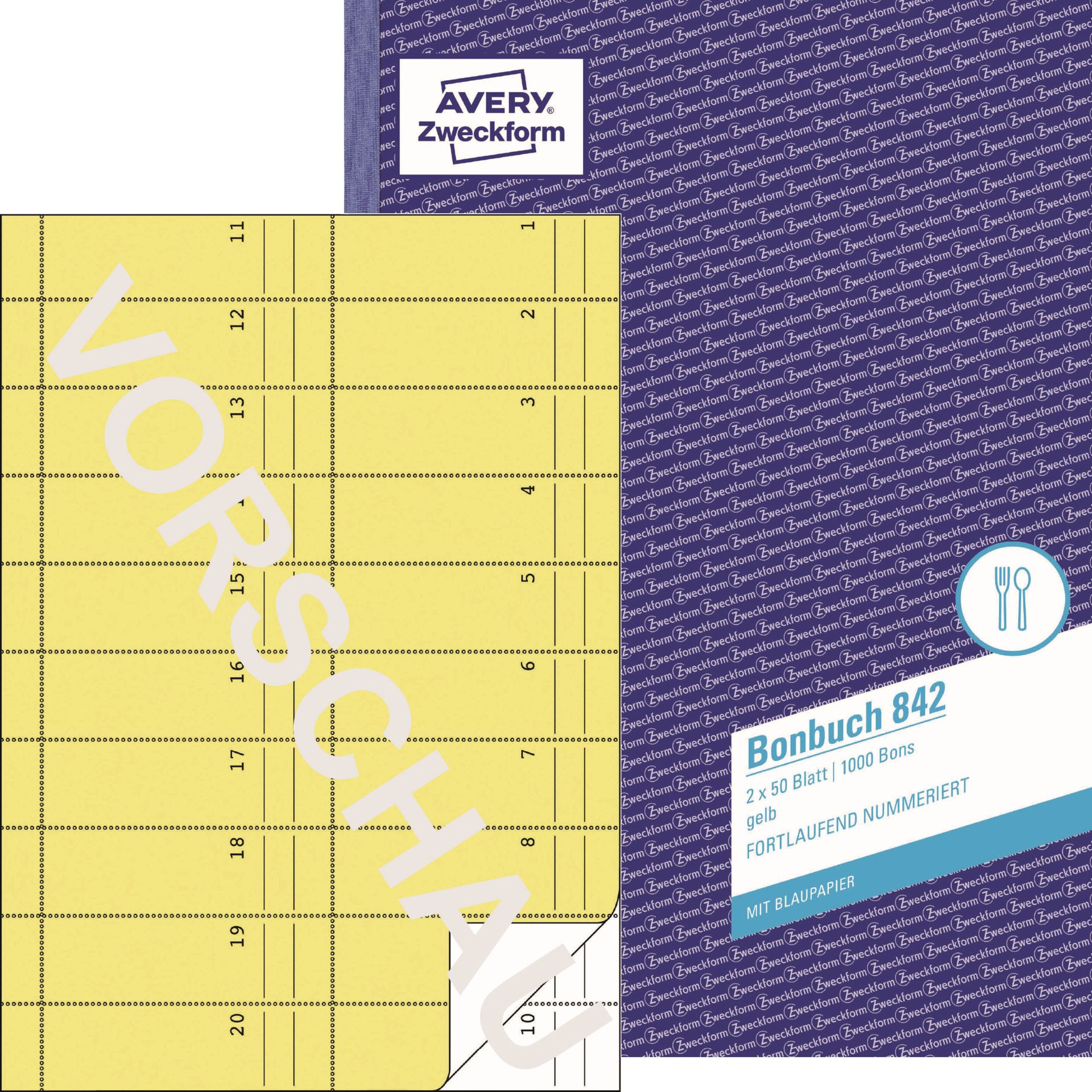 Bonbuch 210x297x10mm 1000Bons gelb