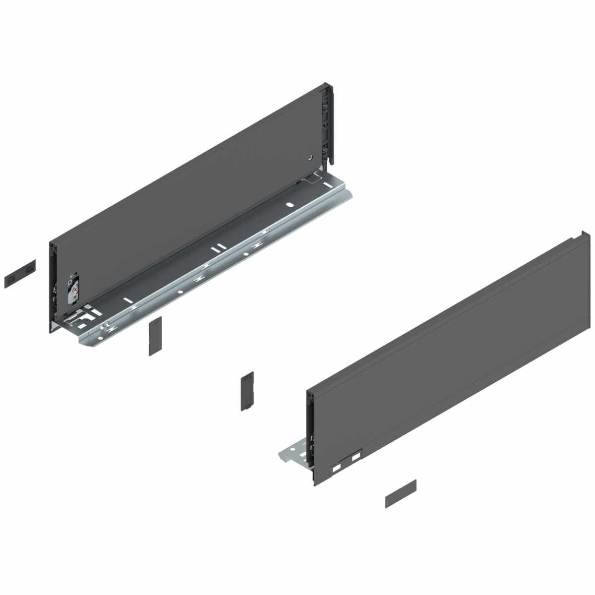 LEGRABOX Zarge, Höhe K (128.5 mm), NL=450 mm, links/rechts, für LEGRABOX pure, oriongrau matt