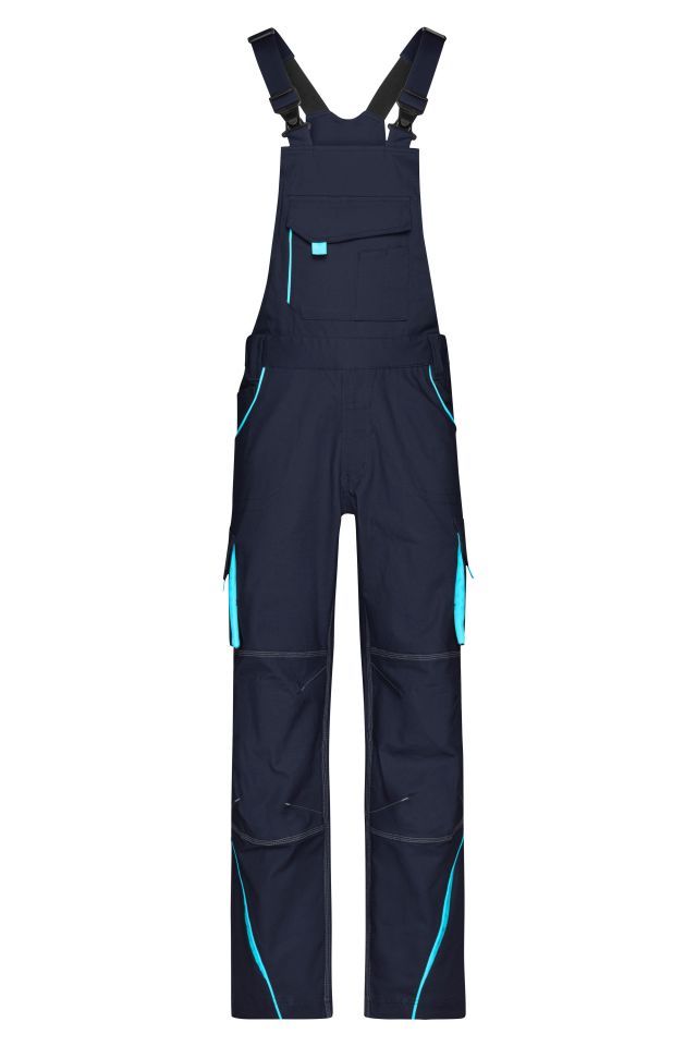 Workwear Pants with Bib - COLOR - Funktionelle Latzhose im sportlichen Look mit hochwertigen Details blau, Gr. 54