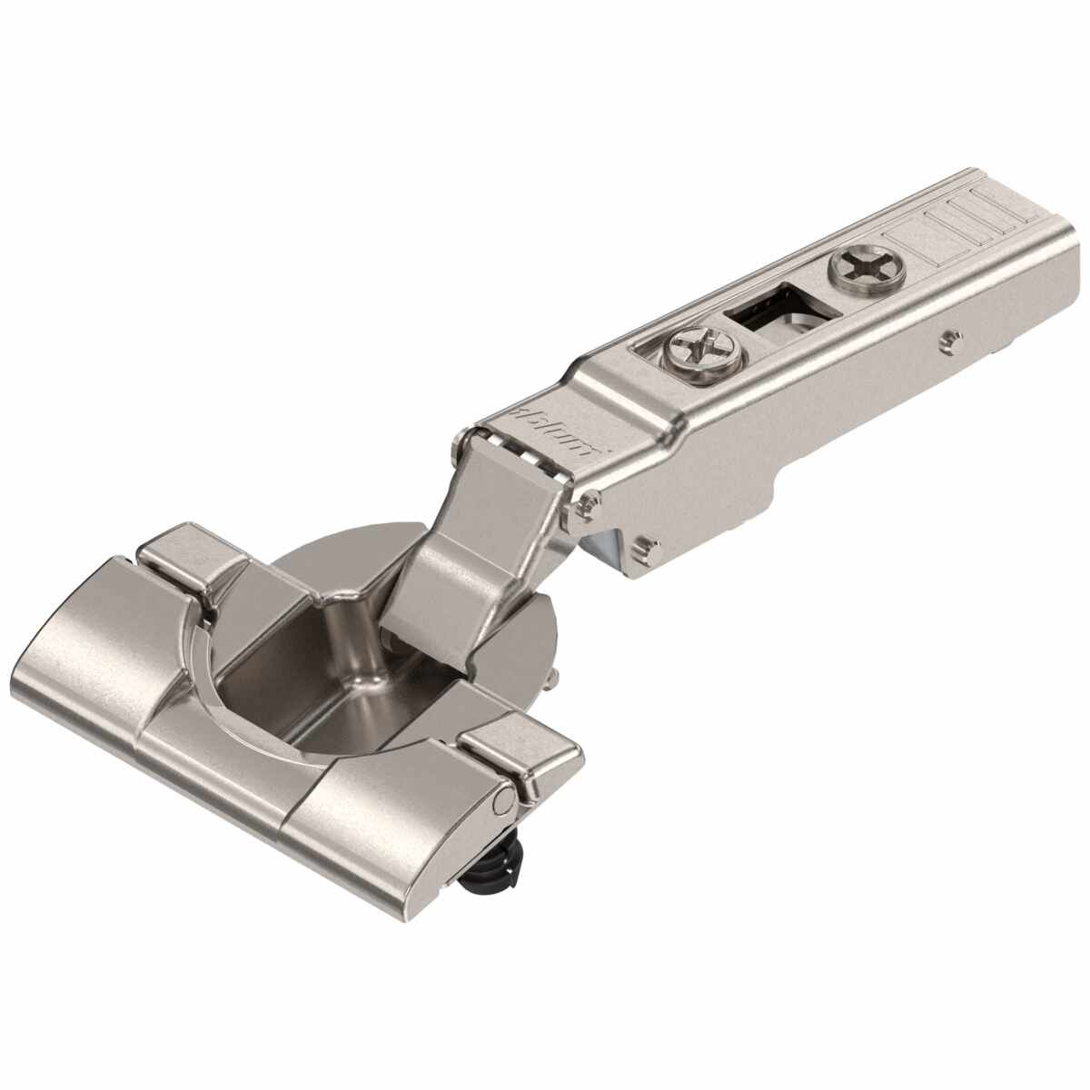 CLIP top Standardscharnier 110° Spezial，Eckanschlag, ohne Feder, Topf: werkzeuglos mit INSERTA, vernickelt