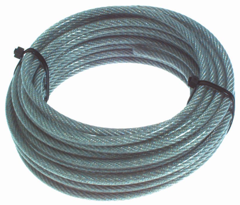 Stahldrahtseil klar PVC - ummantelt 3/4 mm Rolle 100 m