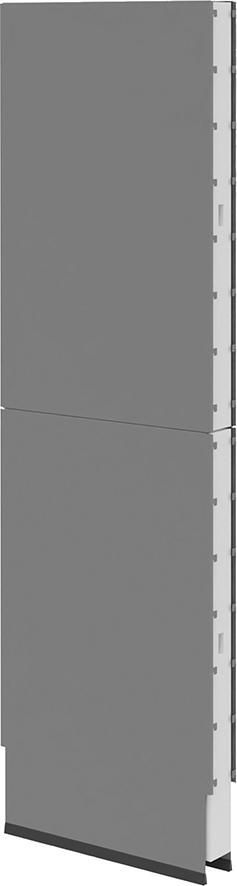 Akustik-Wandelement B625xT100xH2000mm RAL7037 geschlossen Dämmmaterial Kl- B1