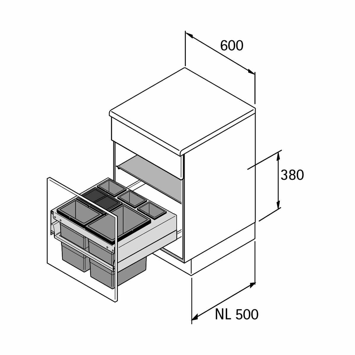 ABFALLSYSTEM FRAME F. AT NL 500/600