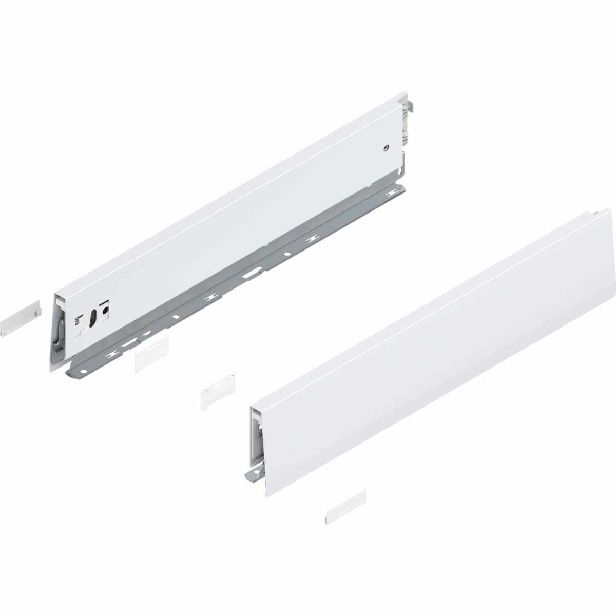 MERIVOBOX Zarge, Höhe M (91 mm), NL=450 mm, links/rechts, seidenweiß matt