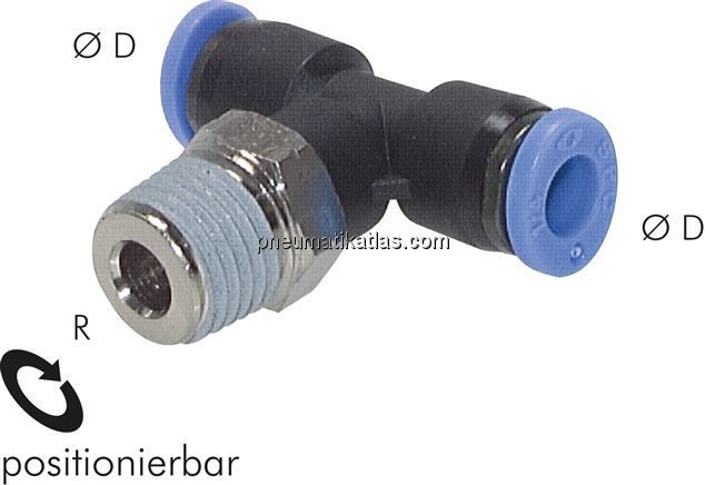 T-Steckanschluss UNF 10-32-1/8" (3,17 mm), IQS-Inch