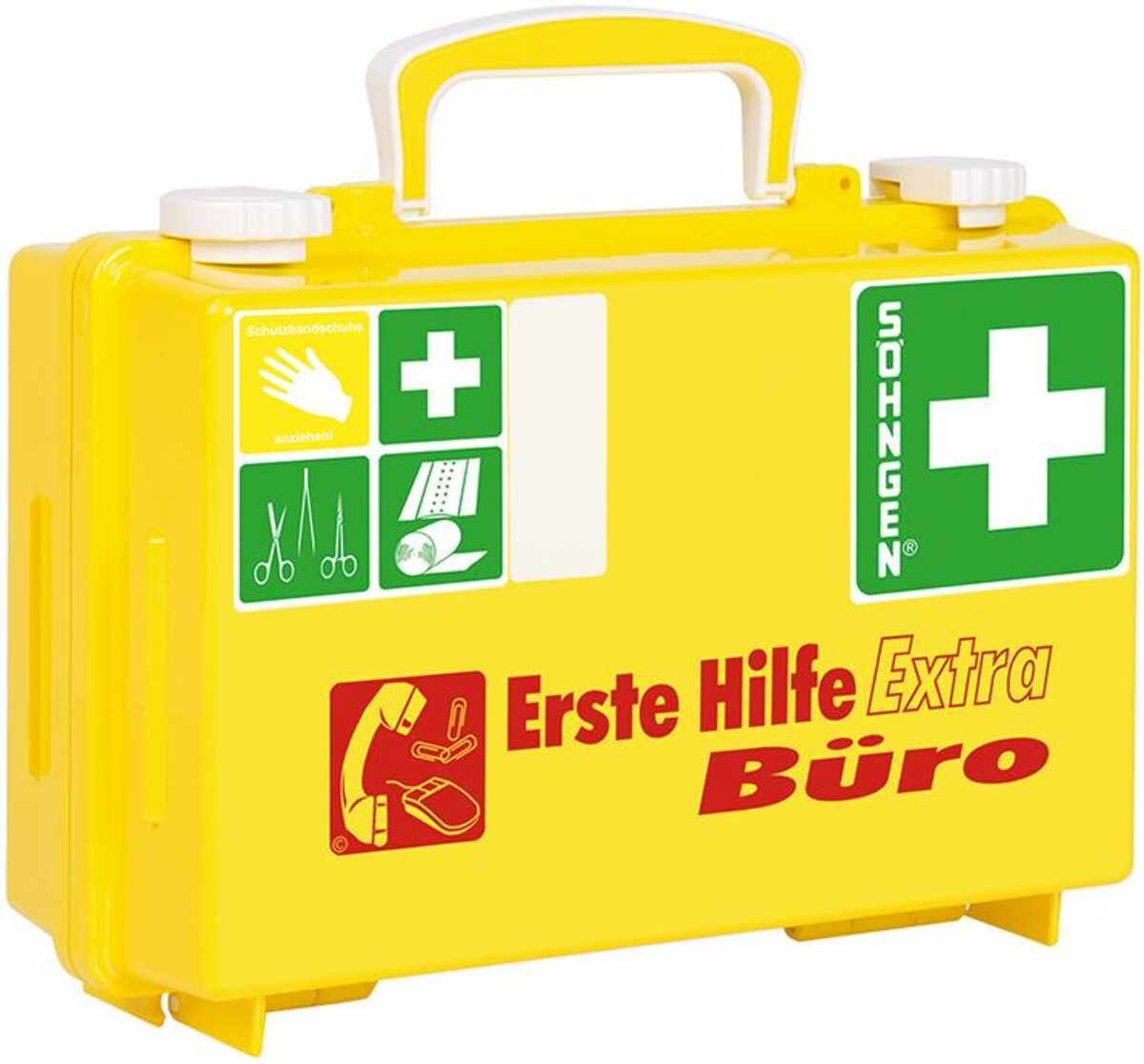Erste-Hilfe-Koffer Extra Büro, DIN 13157, gelb