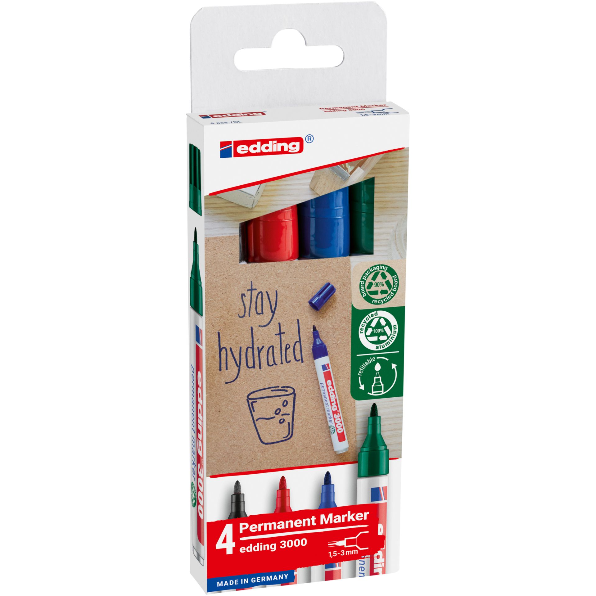 Permanentmarker 1,5-3mm sort 4St
