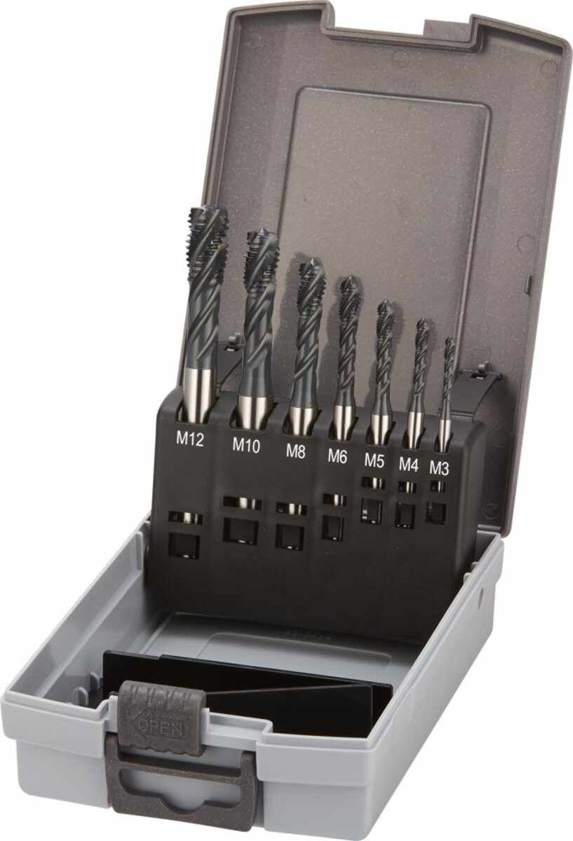 Maschinengewindebohrer- Set HSSE vaporisiert Typ INOX 6H M3-M12 FORTIS