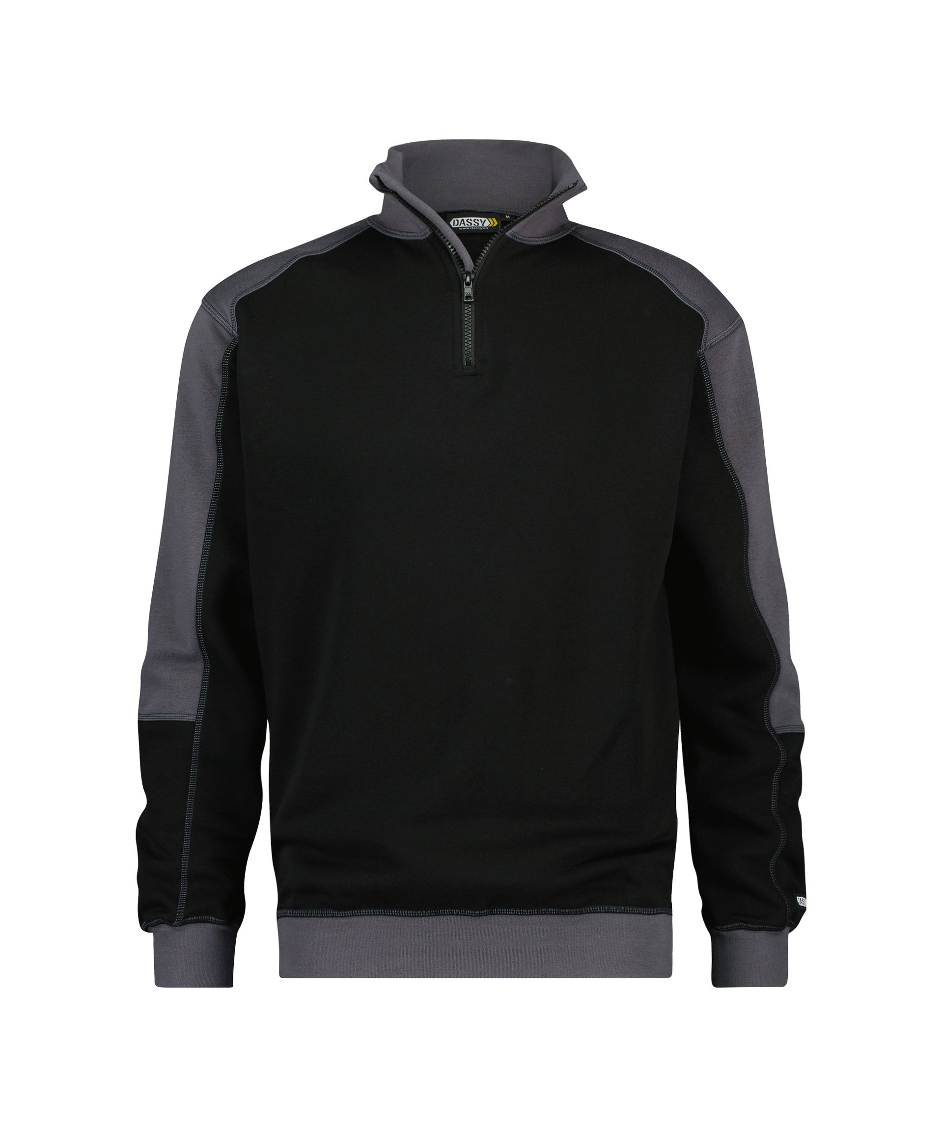 DASSY® Basiel - Zweifarbiges Sweatshirt - schwarz/zementgrau, Gr. M