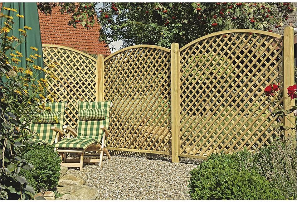 Bogen-Rankzaun-Serie 180x180/160cm MW 6 x 6cm Leisten 12x30mm, genageltRahmen 45/45 mm, kdi grün