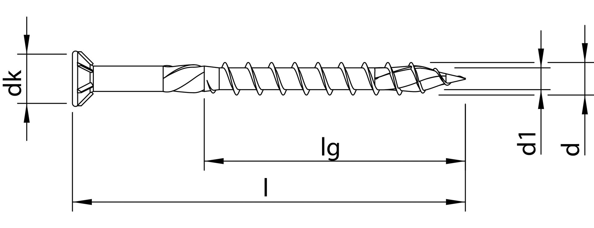 HECO-TOPIX-plus A2 5,0 x 80, Terrassenbelagschraube, Senkkopf mit Fräsrippen, HECO-Drive, Teilgewinde, blank, gleitbeschichtet, 200 Stück, VARIANTA-Handwerkerverpackung