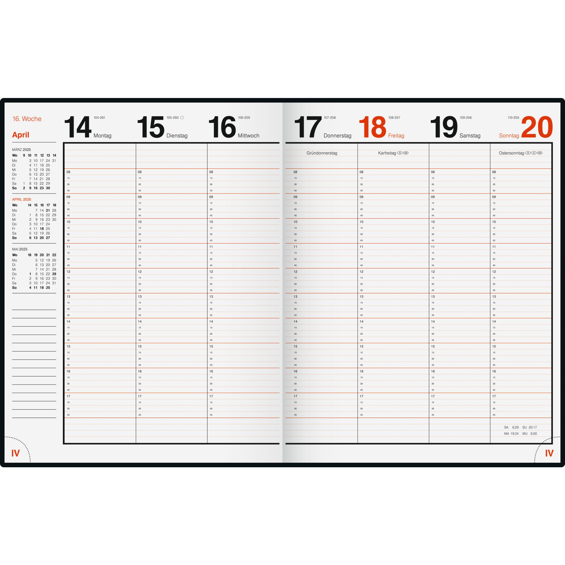 Buchkalender magnum  1W/2S sw