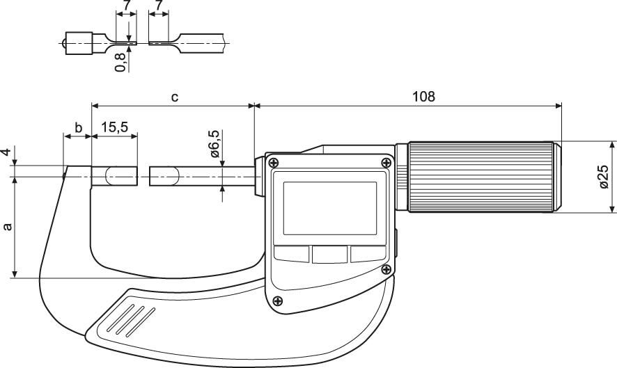 Dig.-Bügelmessschraube MICROMAHR 40 EWRi-S IP65 0-25 mm Int.-Wireless MAHR