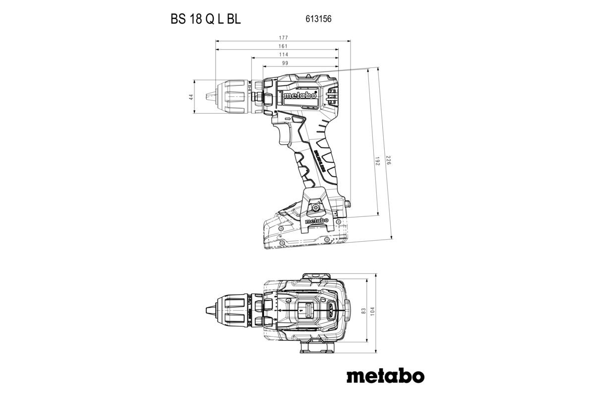 Akku-Bohrschrauber solo BS 18 L BL Q Metabo ohne Akku ohne Ladegerät metaBOX