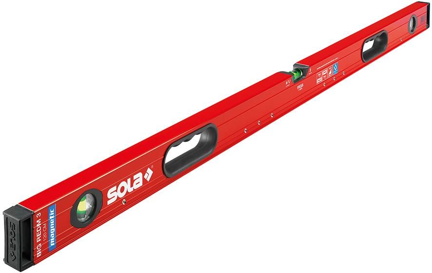 Magnet-Wasserwaage LM Big REDM 3 120cm pulverbeschichtet Sola