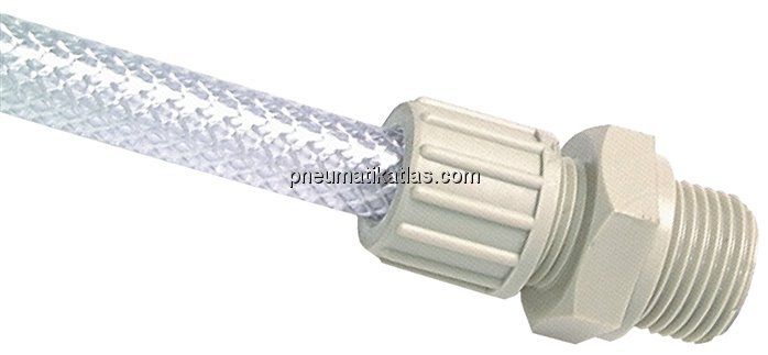 Gerade Verschraubung G 1/8"-10x4mm, Polypropylen