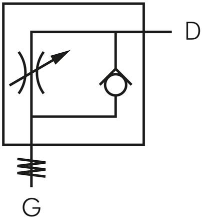 Winkel-Drosselrückschlagventil M 5-4mm,abluftregelnd (Standard)