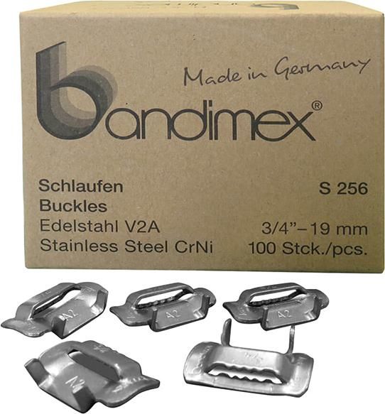 Schlaufen 1/2" V2A-Edelstahl, Pack a 100 Stück Bandimex