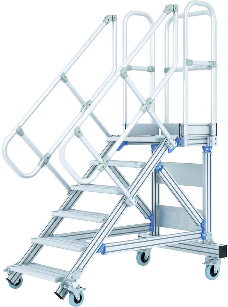 Plattformtreppe fahrb 45G5 Stufen 600 mm breit Höhe 1,07 m