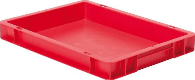 Transport-Stapelkasten B400xT300xH50 mm rot, geschlossen ohne Griffloch
