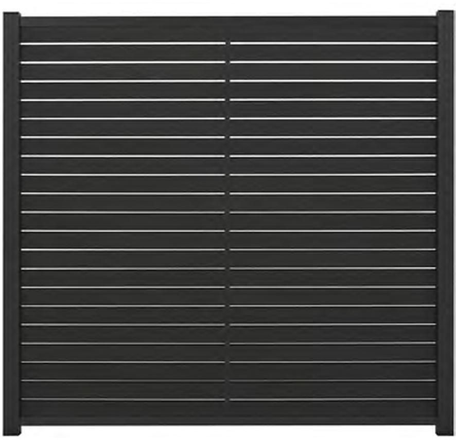 HANÖ-Serie ANTHRAZIT 21 Lamellen BPC-Rhombus-Steckzaun 20 x 75/68 x 1793 mm