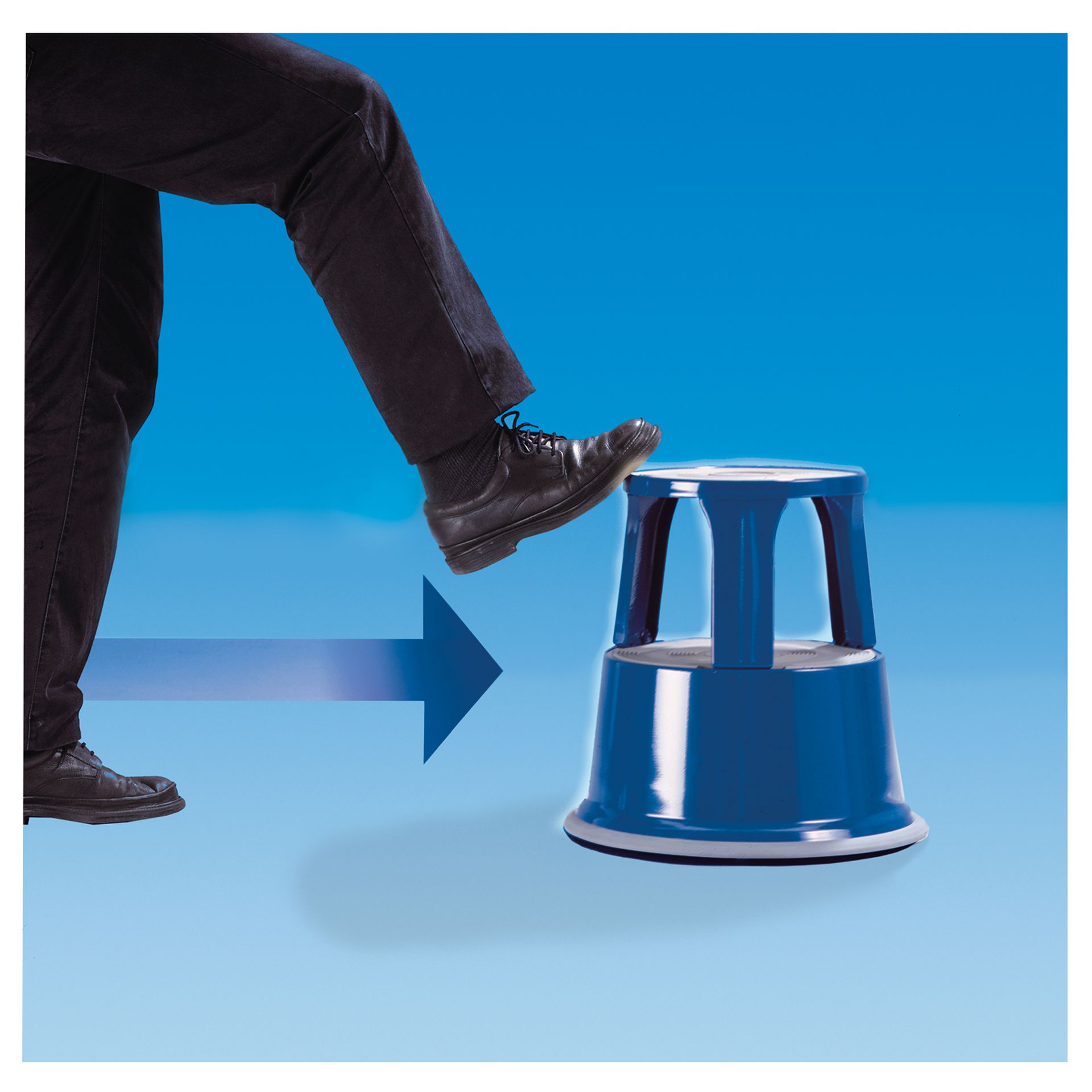 Rollhocker 295mm Metall blau
