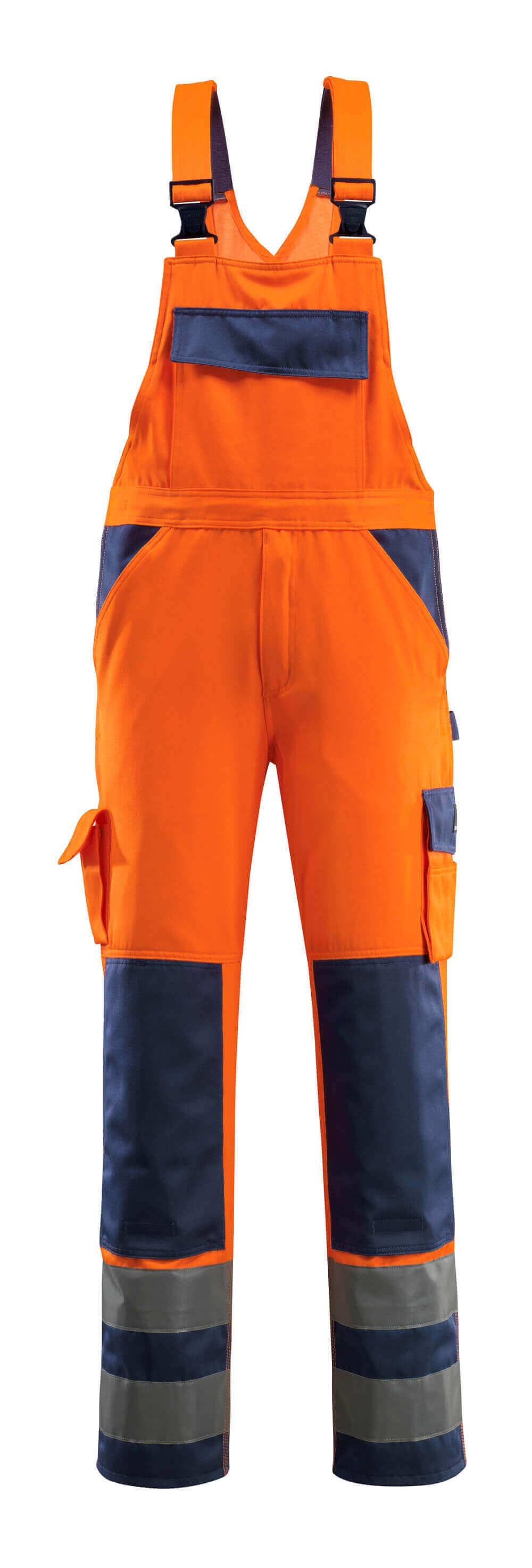 Latzhose mit Knietaschen MASCOT® Barras Hi-vis Orange/Marine, 82C44