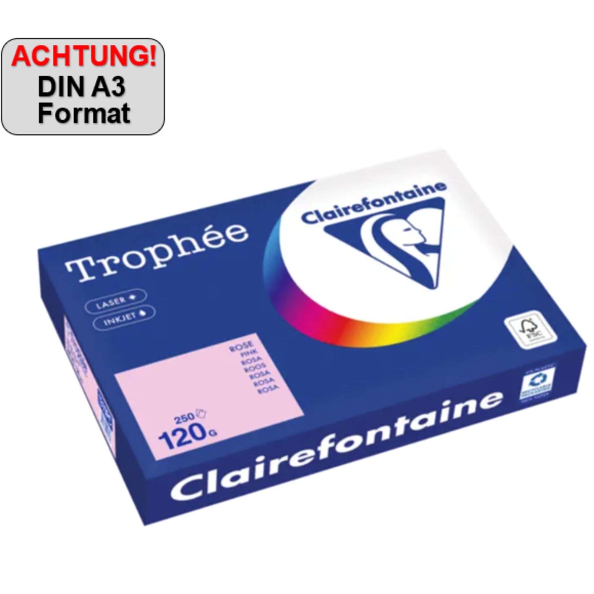 Kopierpapier A3 120g rosa 250Bl