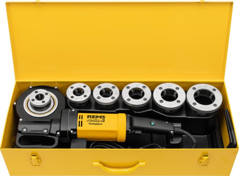 Gewindeschneidkluppe Amigo 2 Compact Set R 1/2-3/4-1-11/4-11/2-2z REMS