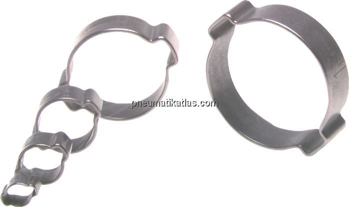 2-Ohr-Schlauchschelle 3,4 - 5mm, Stahl verzinkt (W1)