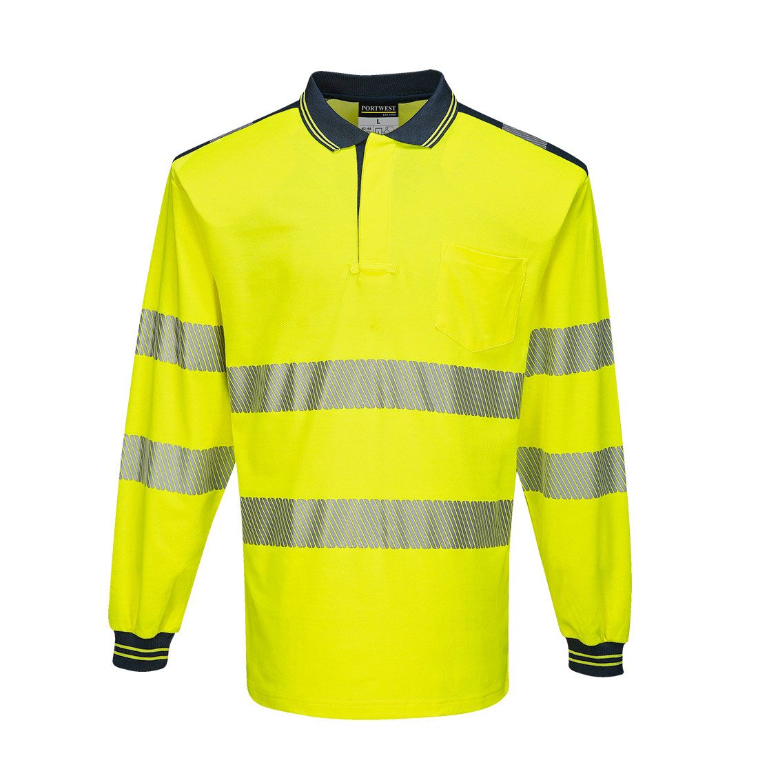 Portwest PW3 Warnschutz-Polo-Shirt, Gelb/Blau, Gr. 3XL