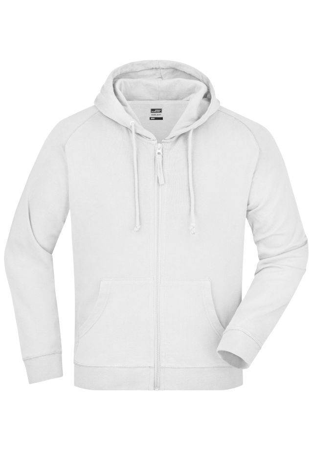 Hooded Jacket Klassische Kapuzenjacke aus hochwertiger French-Terry-Qualität weiß, Gr. L