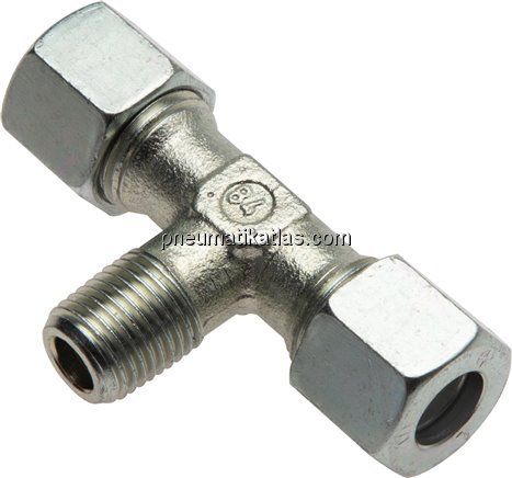 T-Schneidringverschraubung R 1/8"-4 LL (M8x1), Stahl verzinkt