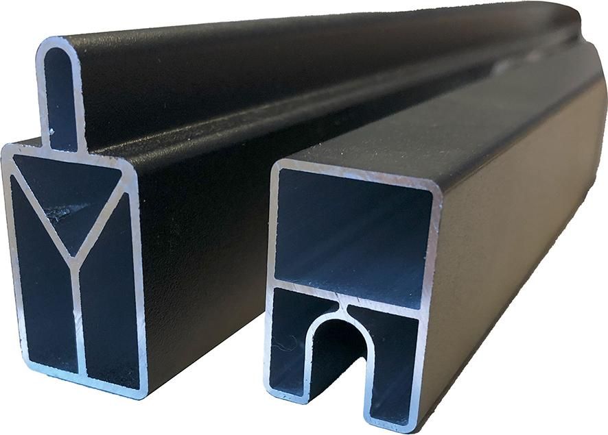 WOLLBACH-Serie 32/25 x 20 x 1750 mm Aluminium ANTHRAZIT Start & Abschluss Set