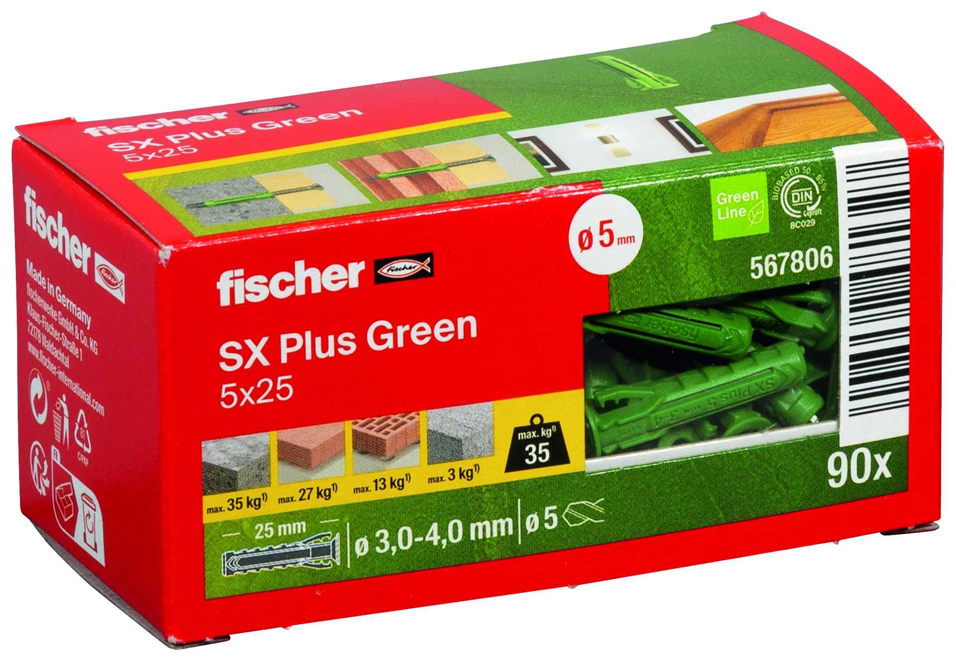 Dübel SX Plus Green 5x25