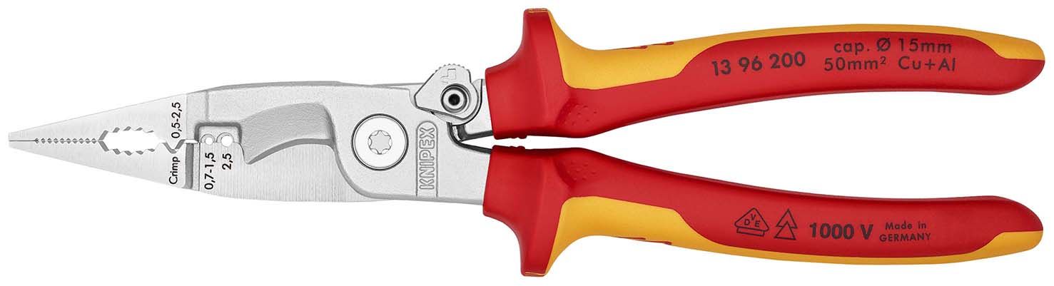 KNIPEX Elektro-Installationszange isoliert mit Mehrkomponenten-Hüllen,