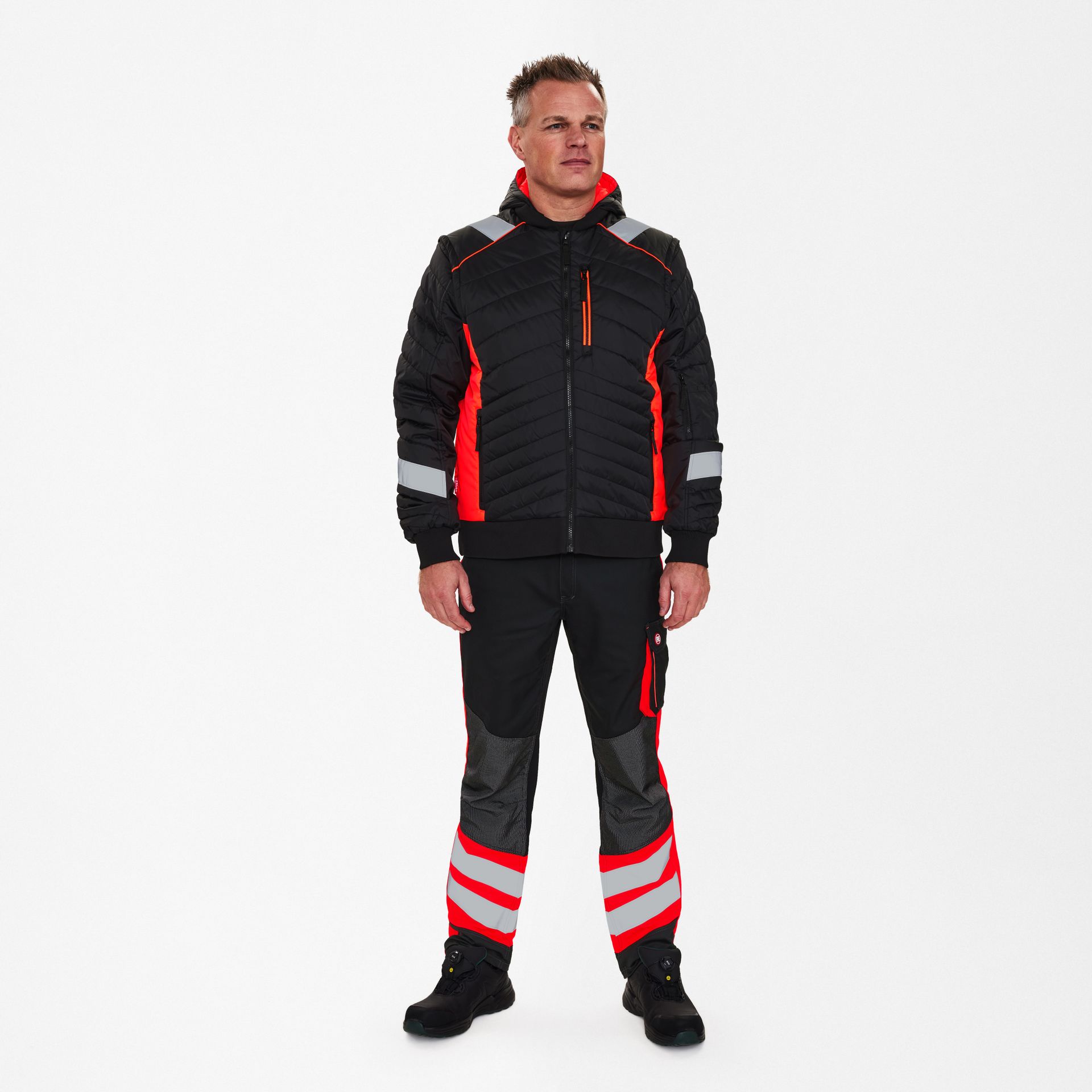 Cargo Steppjacke Schwarz/Rot, Gr. L