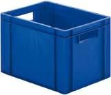 Transport-Stapelkasten B400xT300xH270 mm blau, geschlossen mit Griffloch LA-KA-PE