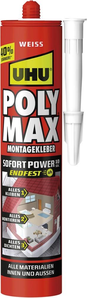 UHU POLY MAX SOFORT POWERKartusche weiß 440g