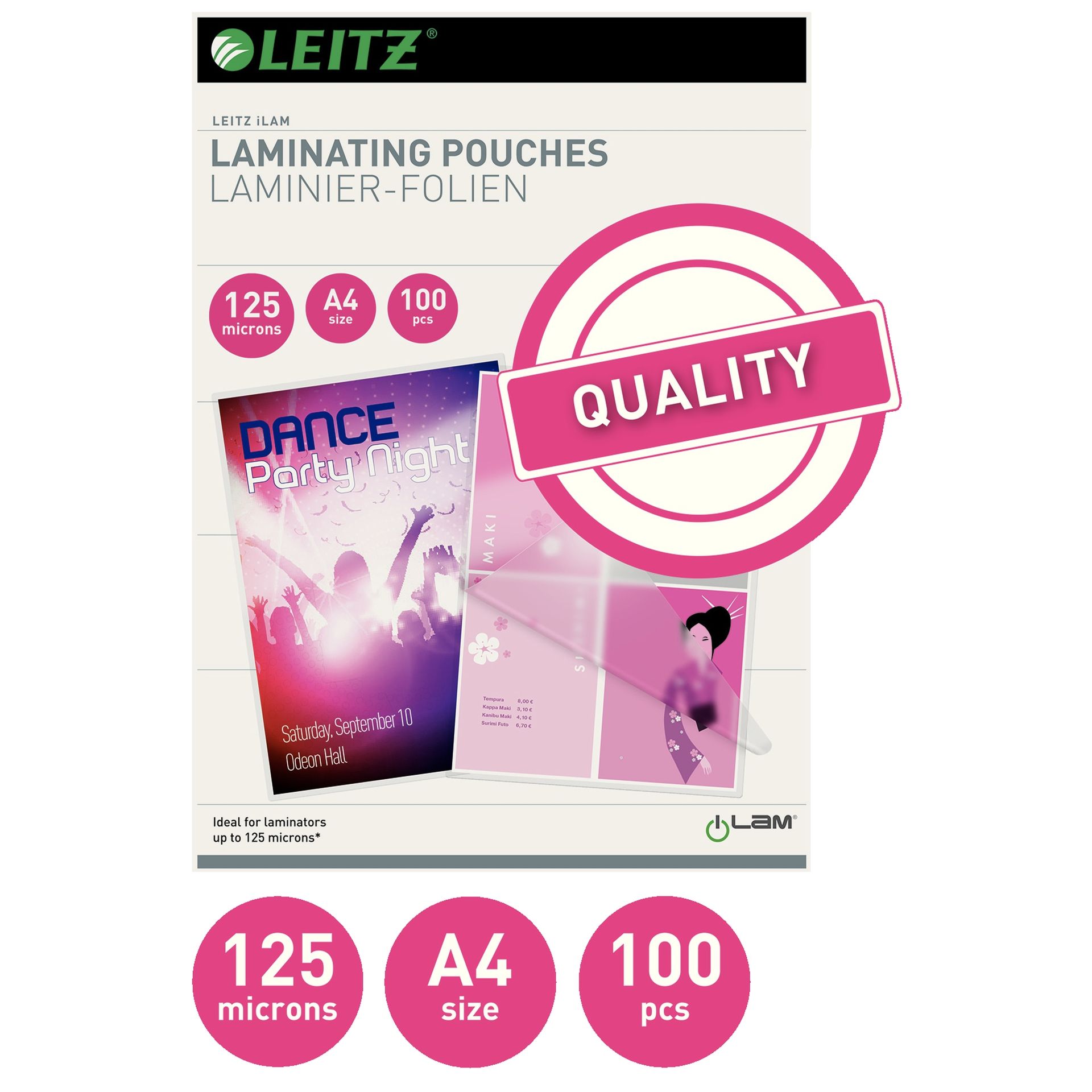 Laminierfolie DIN A4 125mic 100 St./Pack.