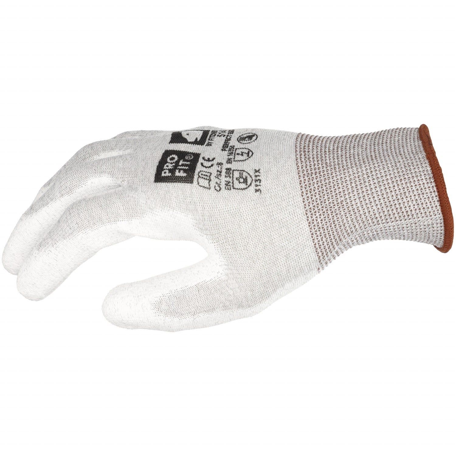 ESD Handschuh "Perfect esd",PU beschichtet, weiß 10