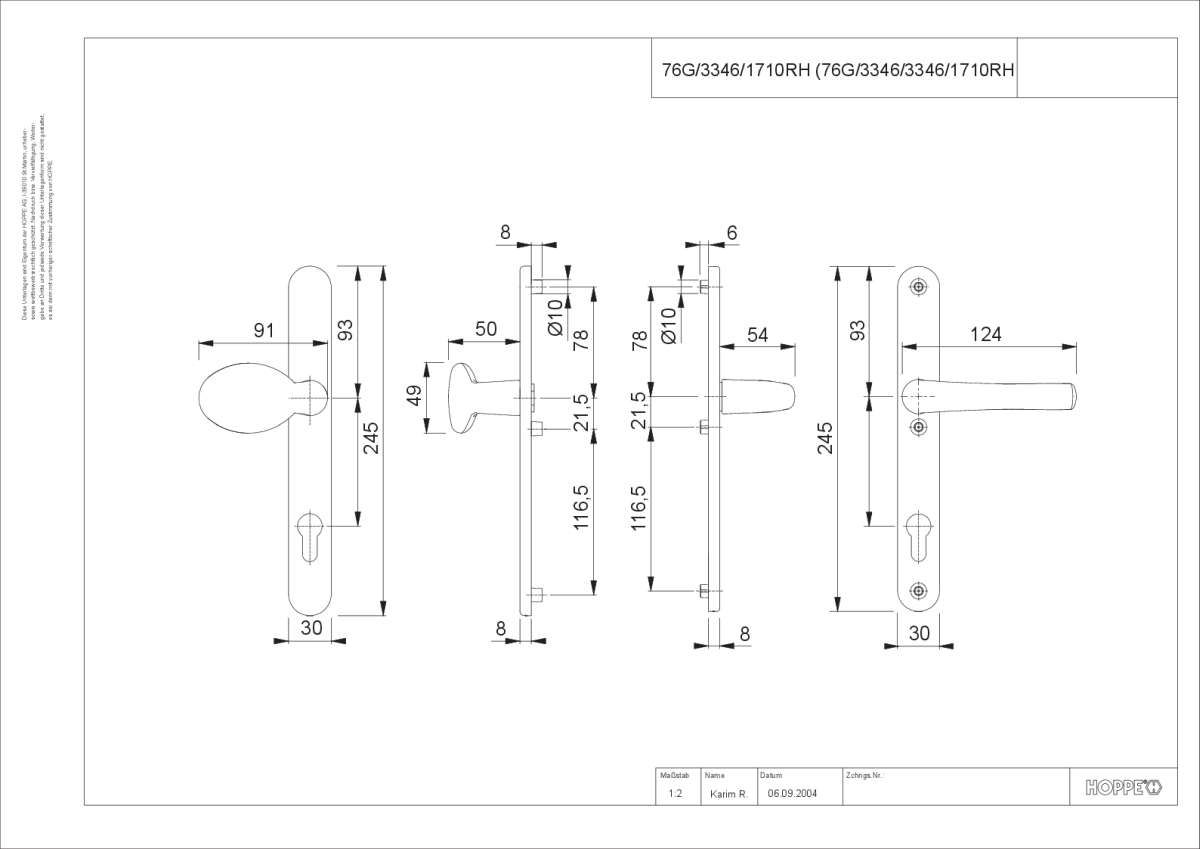 Wechsel-Garnitur (Knopf/Griff) Tôkyô - 76G/3346/1710RH