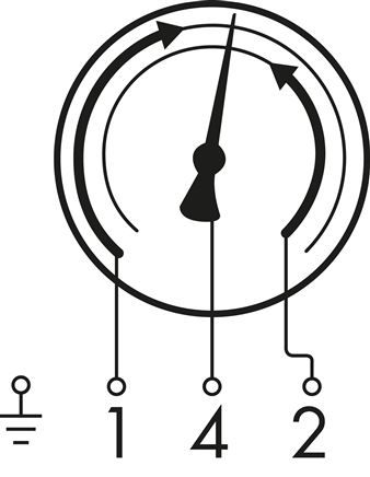Sicherheits-Kontaktmanometer, senkrecht, 100mm, 0 - 1,6 bar