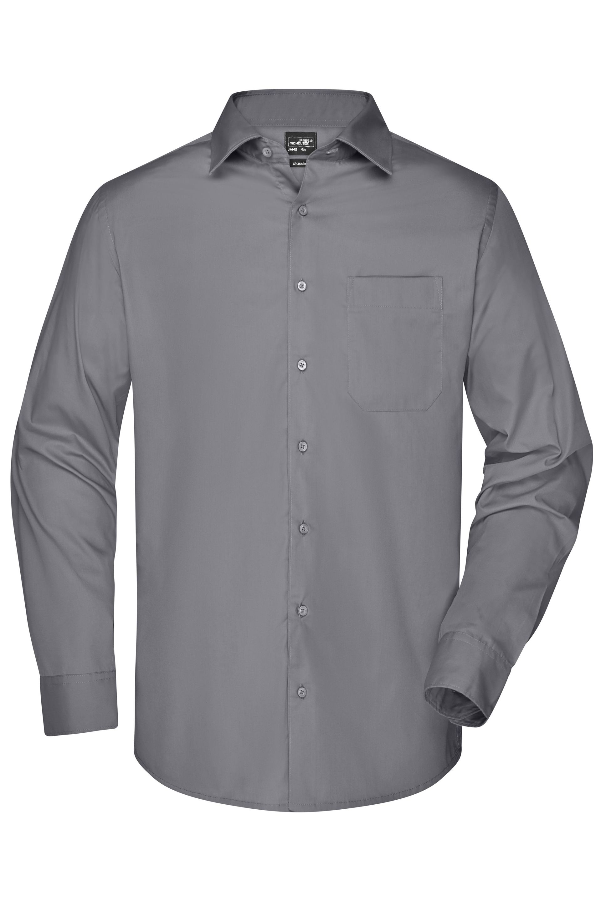 James & Nicholson JN642 Herren-Hemd, Grau, Gr. 5XL