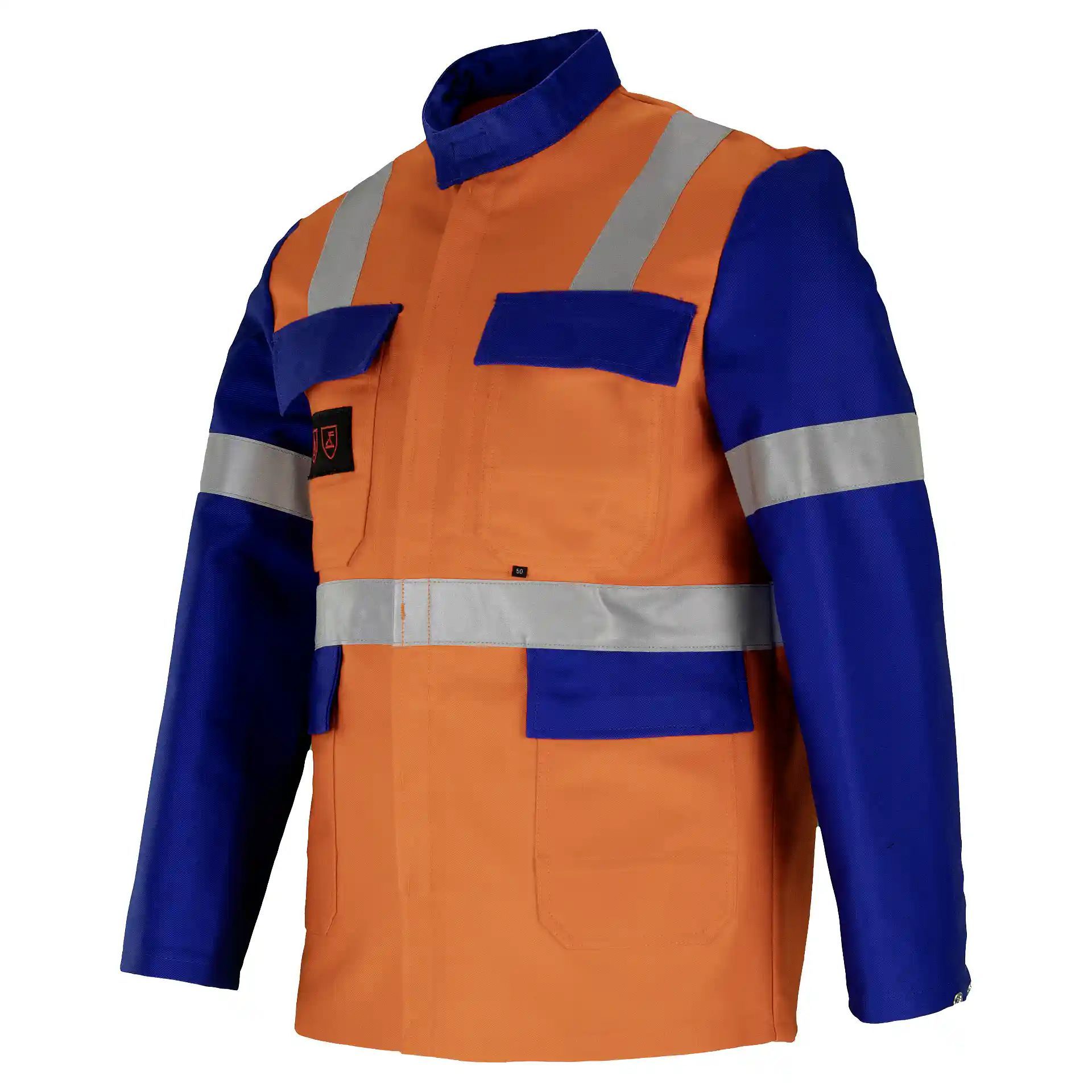 Schweißerschutz-Jacke SECJA81P, orange/blau, Gr. 42