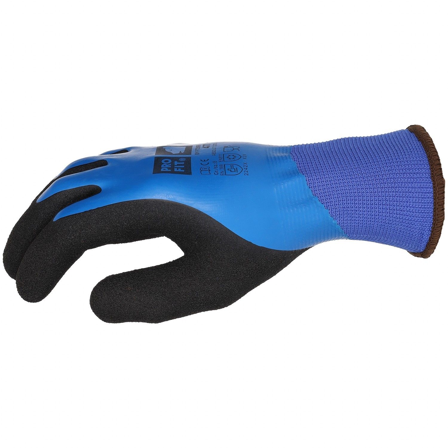 Winter Arbeitshandschuhe "Absolut Cool",Latex, blau/schwarz 10