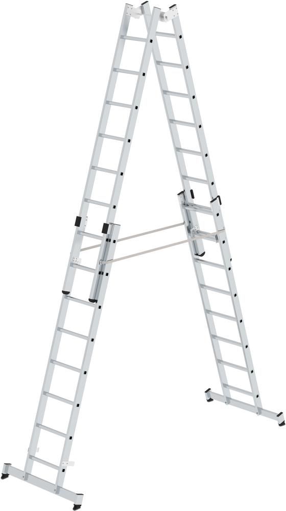 Alu-Stehleiter 4x8 Sprossen Leiterlänge 2,50m eingef.Arbeitshöhe bis 5,10 m