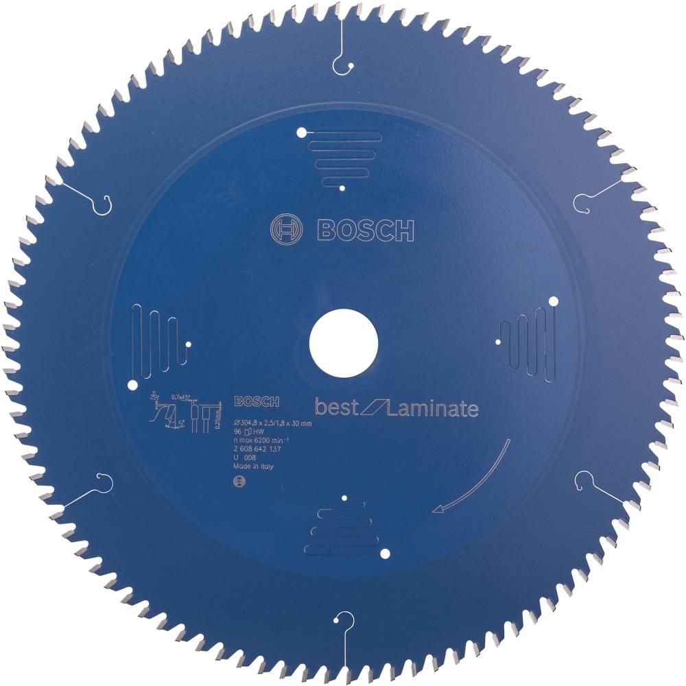 HM-Kreissägeblatt 305x2,5/1,8x30 96Z Bosch VE à 1 Stück Best for Laminate